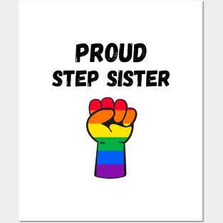 Proud Step Sister Rainbow Pride T Shirt Design Posters and Art